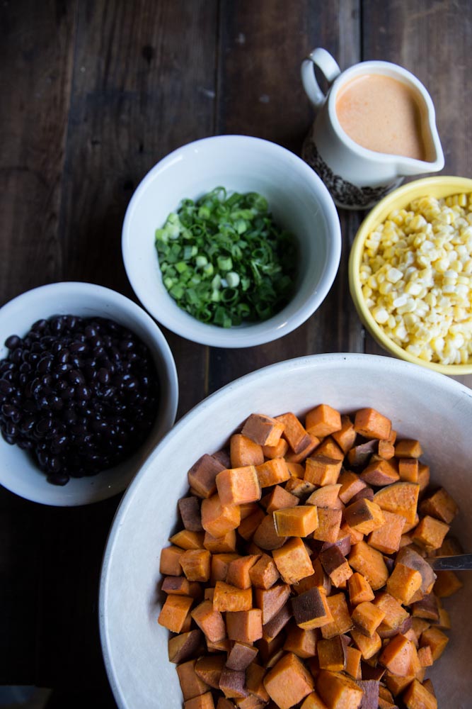 Sweet Potato, Black Bean and Corn Salad Recipe • theVintageMixer.com