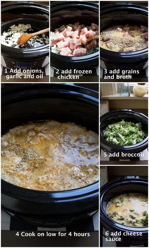 Slow Cooker Cheesy Chicken and Broccoli Recipe • theVintageMixer.com