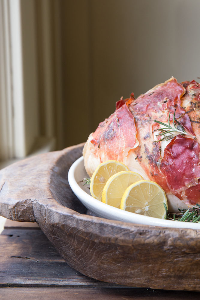 Prosciutto Wrapped Roasted Turkey Recipe • theVintageMixer.com