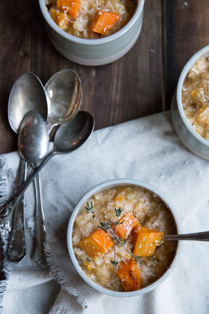 Slow Cooker Butternut Squash Risotto • theVintageMixer.com