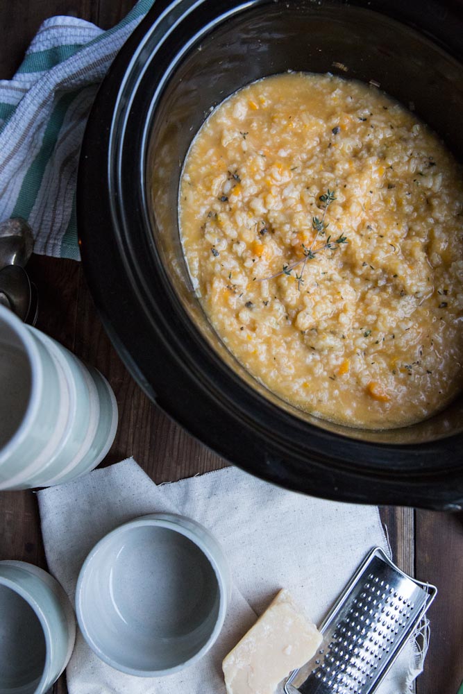 Slow Cooker Butternut Squash Risotto • theVintageMixer.com