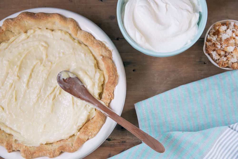 Classic Coconut Cream Pie Recipe • theVintageMixer.com #pie