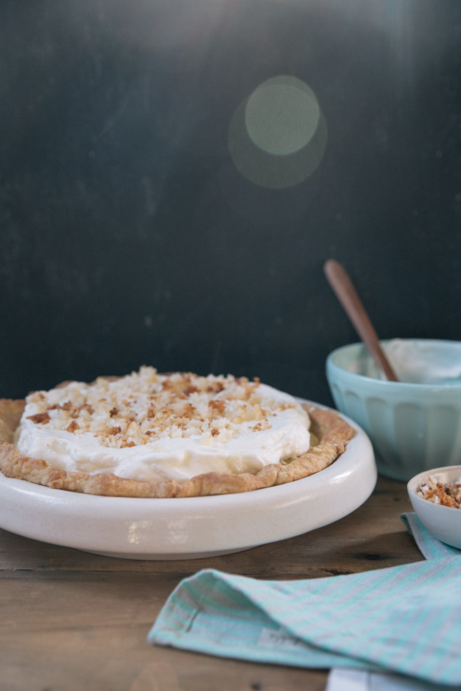 Classic Coconut Cream Pie Recipe • theVintageMixer.com #pie