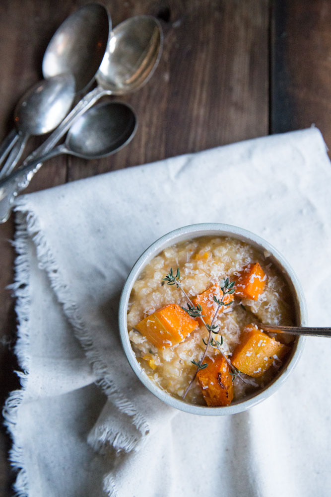 Slow Cooker Butternut Squash Risotto • theVintageMixer.com