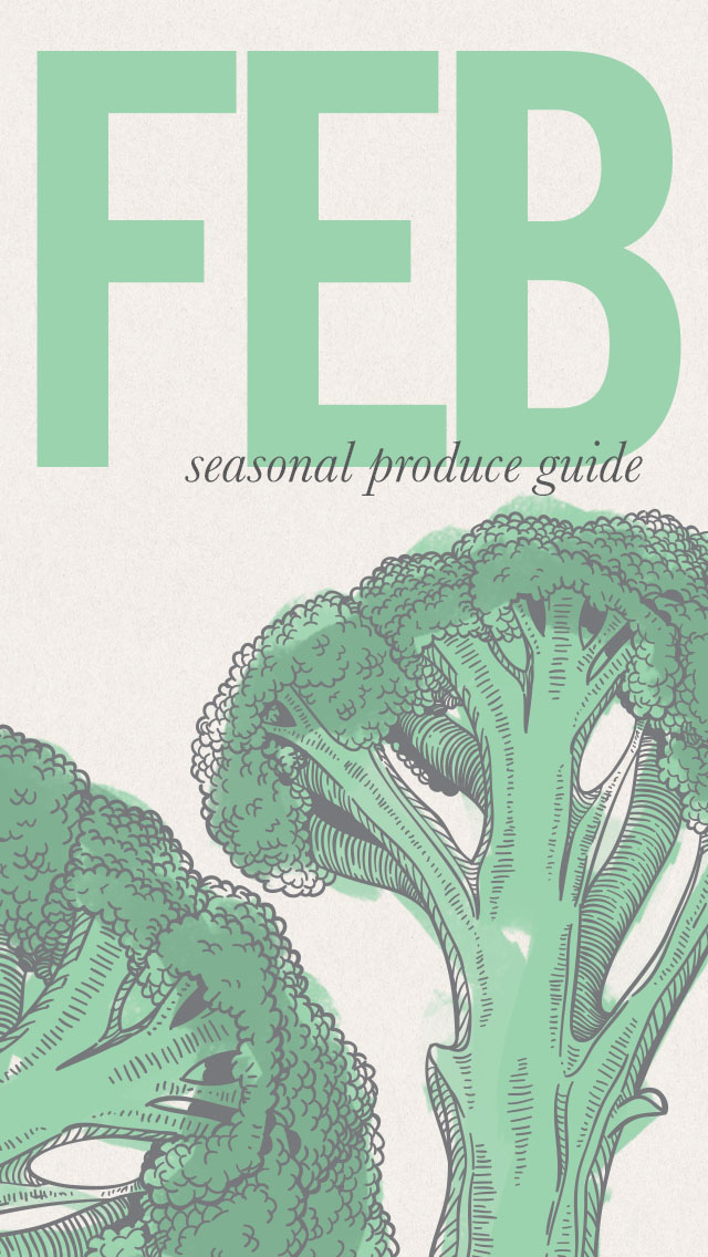 February Seasonal Produce Guide and iPhone Image • theVintageMixer.com #eatseasonal