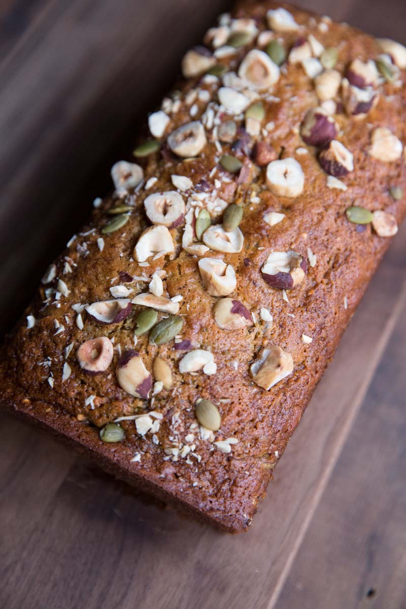 acorn squash bread recipe with seeds and nuts • theVintageMixer.com #bread