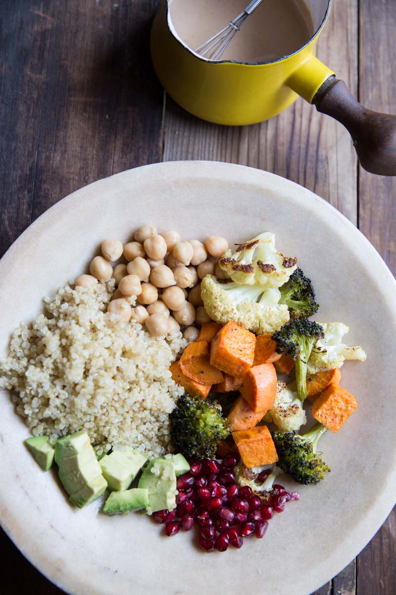 Winter Super Food Bowls with Peanut Sauce • theVintageMixer #healthy #superfoods