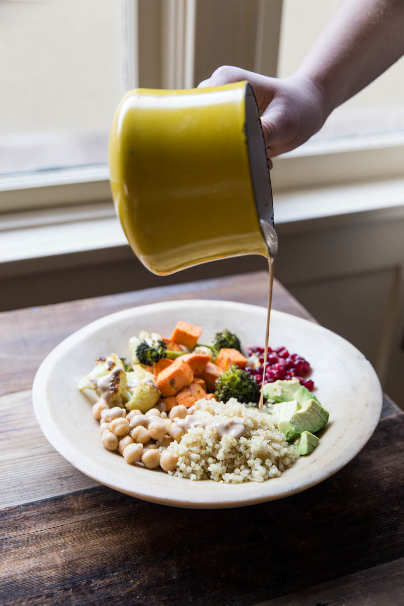 Winter Super Food Bowls with Peanut Sauce • theVintageMixer #healthy #superfoods