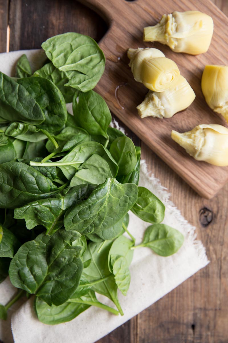 Spinach Artichoke Pasta Recipe • theVintageMixer.com #pasta