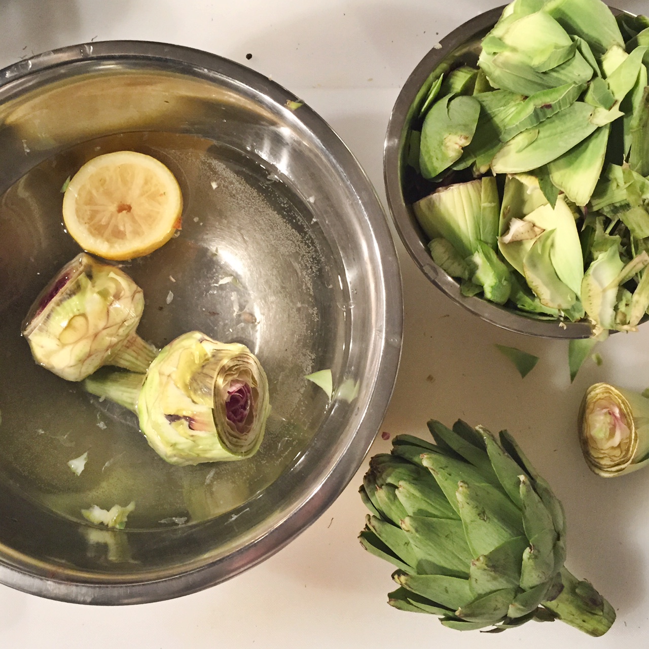 artichokes at culinary school