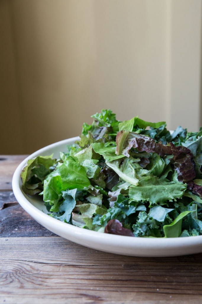 kale and blueberry caesar salad recipe • theVintageMixer.com #saladrecipe #eatseasonal