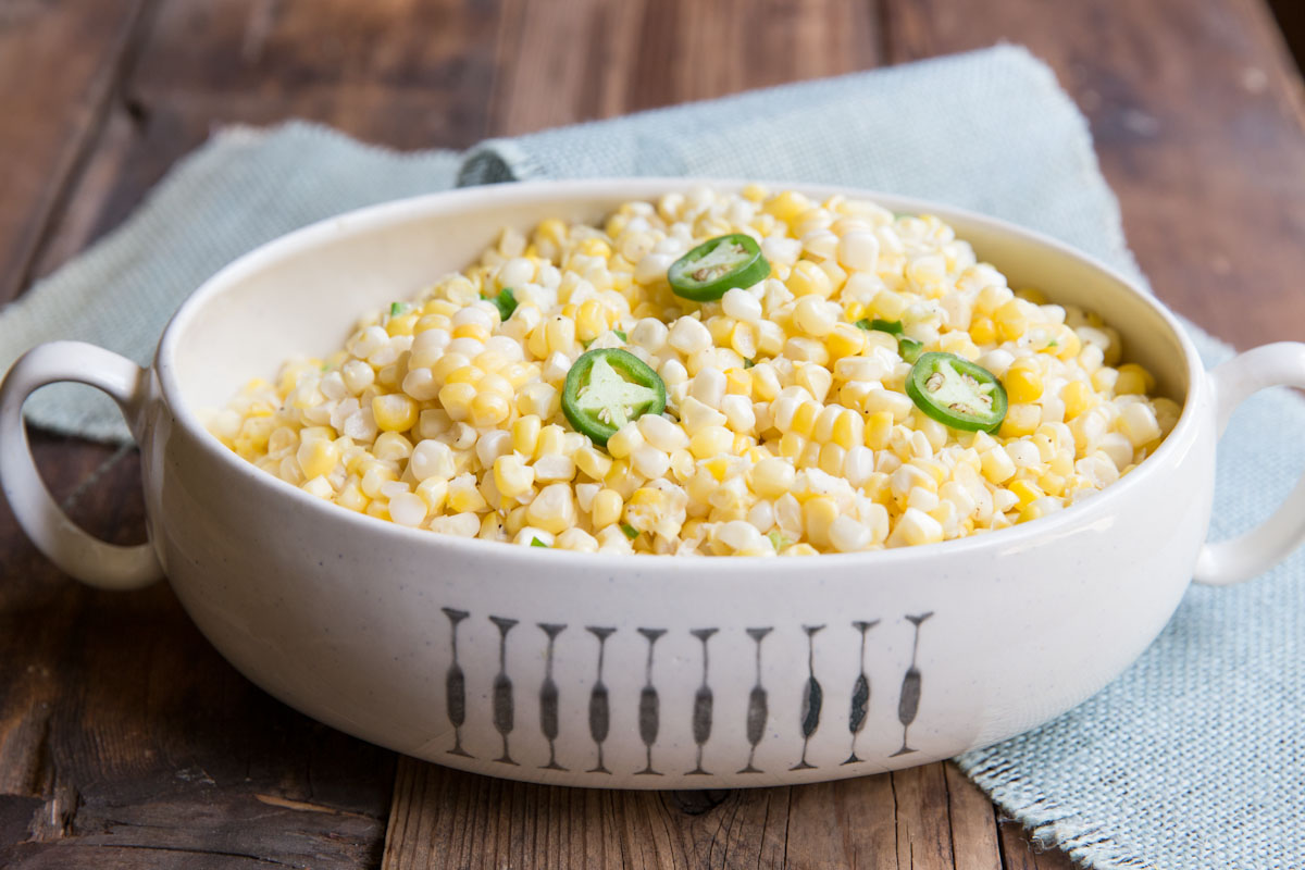 coconut creamed corn recipe • theVintageMixer.com #cornrecipe #glutenfree #dairyfree #summerrecipe