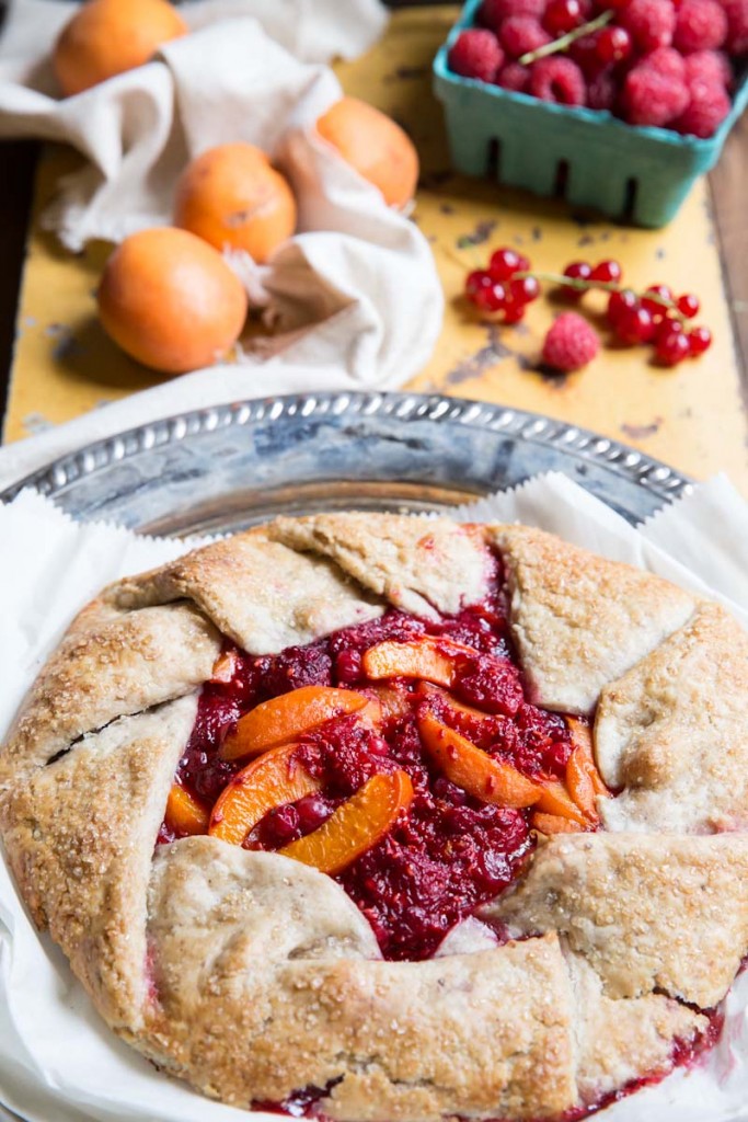 raspberry apricot galette recipe • theVintageMixer.com #galette #fruitrecipe #dessert