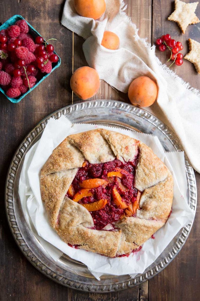 raspberry apricot galette recipe • theVintageMixer.com #galette #fruitrecipe #dessert