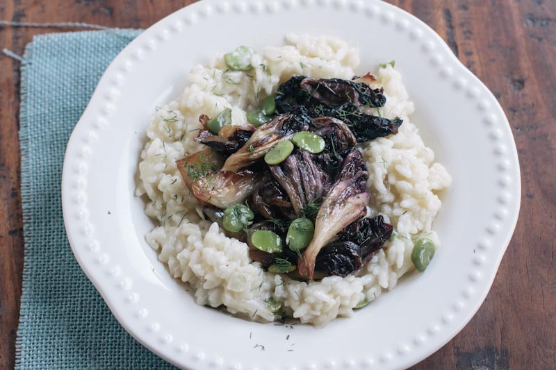 Risotto with fennel and fava beans recipe 