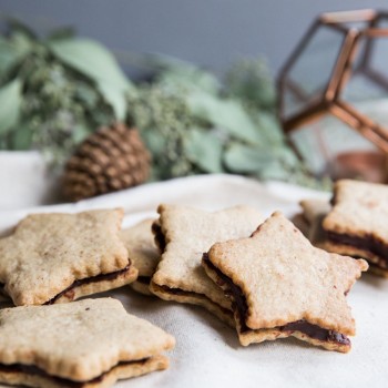 Pecan Sables with Dark Chocolate Ganache • theVintageMixer.com #cookies #sweetspot