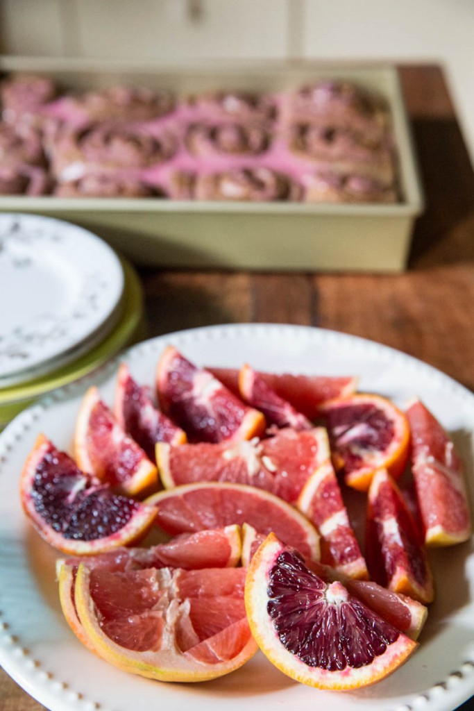 Blood Orange Sourdough Sweet Rolls • theVintageMixer.com #sourdoughrecipe #bloodorange #cinnamonrolls #valentinesrecipe