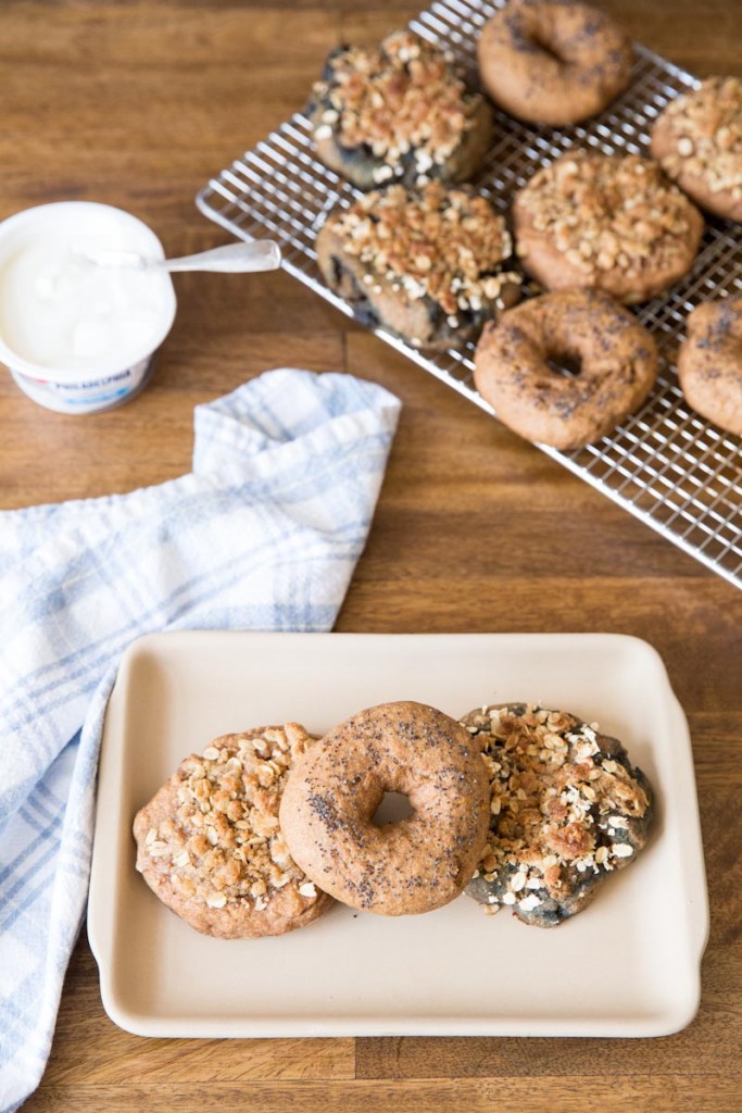 Sprouted Whole Wheat Bagels with Wild Blueberries • theVintageMixer.com #bagels #sproutedwheat #wholewheat #healthyrecipe #bread