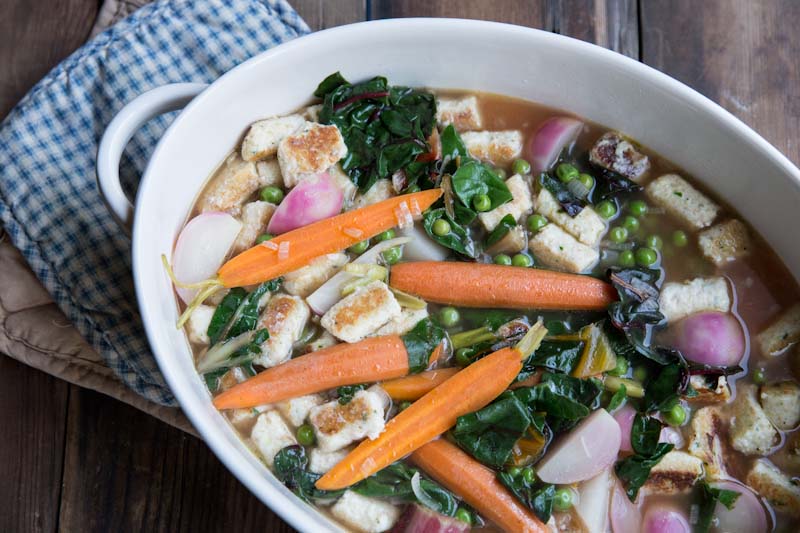 Spring Vegetables with Herbed Ricotta Dumplings