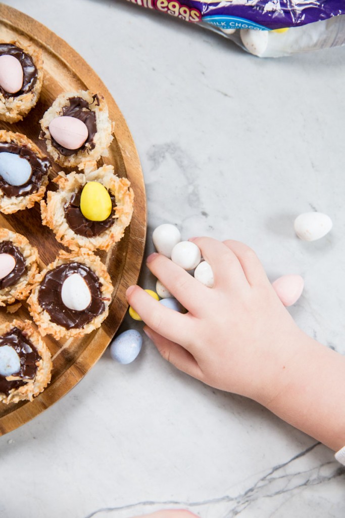 Coconut Macaroon Nests for Easter • theVintageMixer.com #EasterRecipe