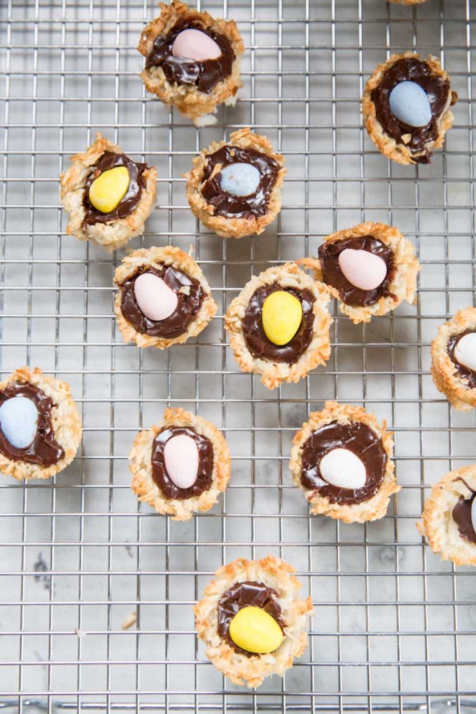 Coconut Macaroon Nests for Easter • theVintageMixer.com #EasterRecipe