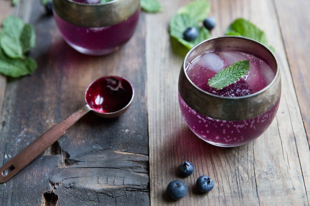 Blueberry Mint Gin Cocktail