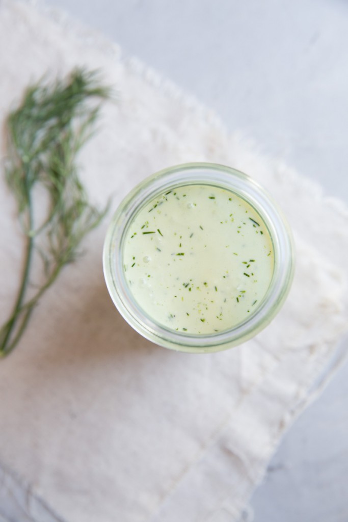 Greek Yogurt Dressing Recipe • theVintageMixer.com #saladdressing #dip #Greekyogurtrecipe