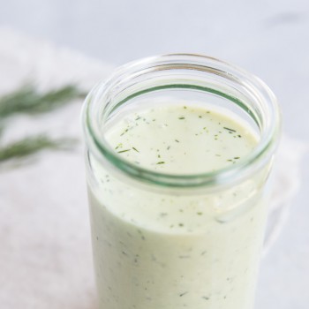 Greek Yogurt Dressing Recipe • theVintageMixer.com #saladdressing #dip #Greekyogurtrecipe