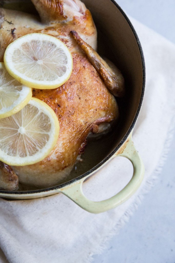 Easy Coconut Milk and Lemon Roasted Chicken Recipe • theVintageMixer.com #milkchicken #coconutmilkrecipe #roastedchickenrecipe #glutenfree #dairyfree