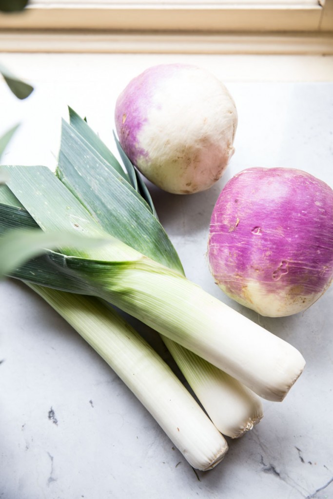 Turnip and Leek Soup Recipe • theVintageMixer.com #eatseasonal #soup #vegan #paleo #whole30 #glutenfree