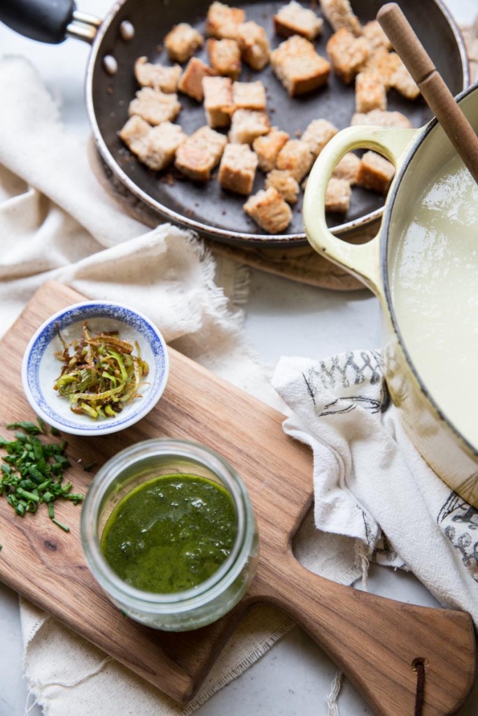 Turnip and Leek Soup Recipe • theVintageMixer.com #eatseasonal #soup #vegan #paleo #whole30 #glutenfree