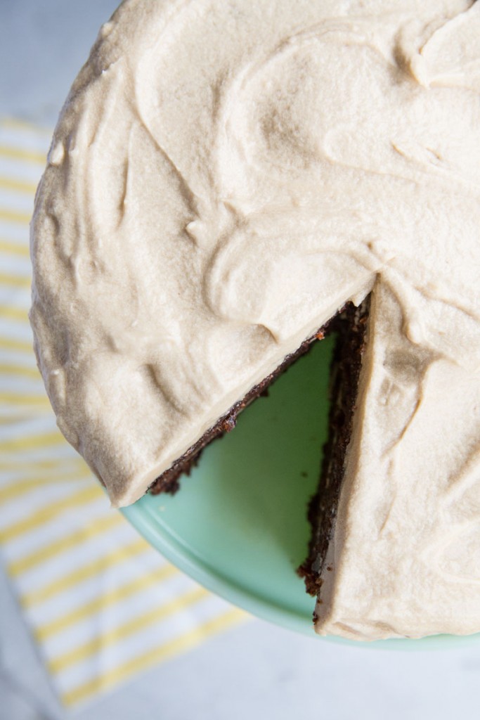 Chocolate Carrot Cake with Salted Caramel Frosting • theVintageMixer.com #carrotcake #saltedcaramel #easterrecipe #cakerecipe