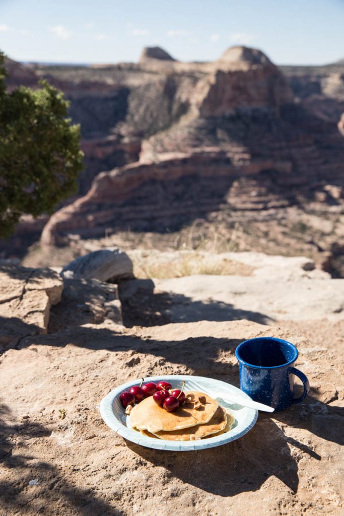 Hearty pancakes made easy for your next camping trip.