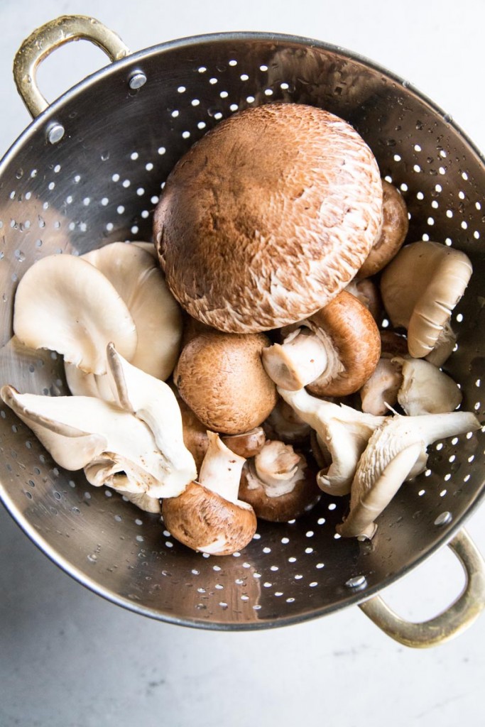 An assortment of fresh mushrooms for Vegan Sloppy Joes