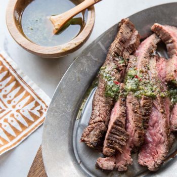 This recipe for Flank Steak with Chimichurri gives away all of the best secrets to cooking a perfect steak.