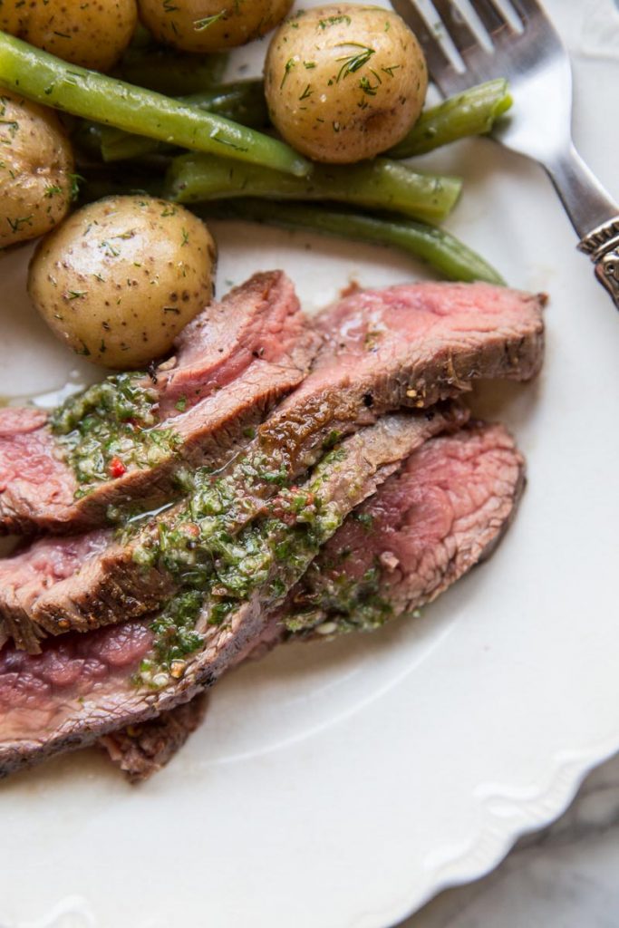 Everyone loves this simple recipe for Flank Steak with Chimichurri.