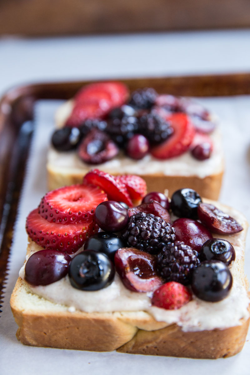 This French brioche toast topped with berries and frangipane is a cross between a fruit tart and french toast