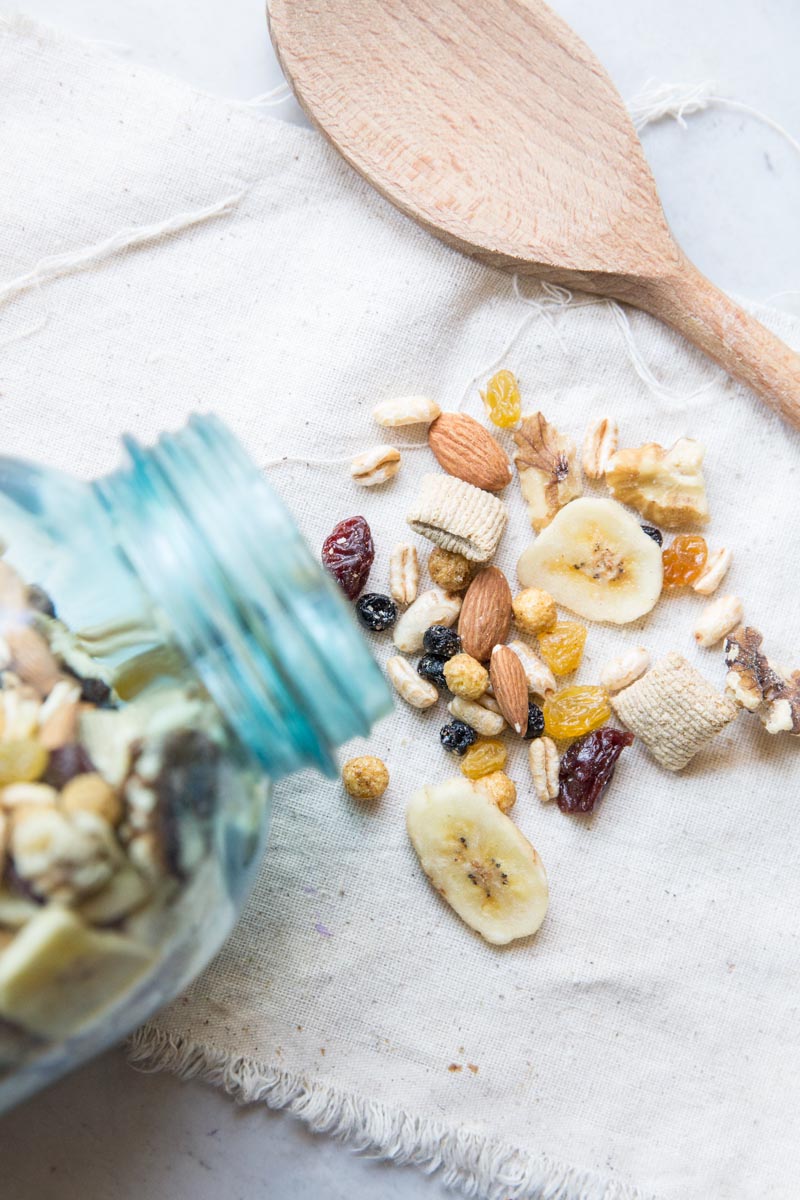 Make your own trail mix with a few healthy ingredients!