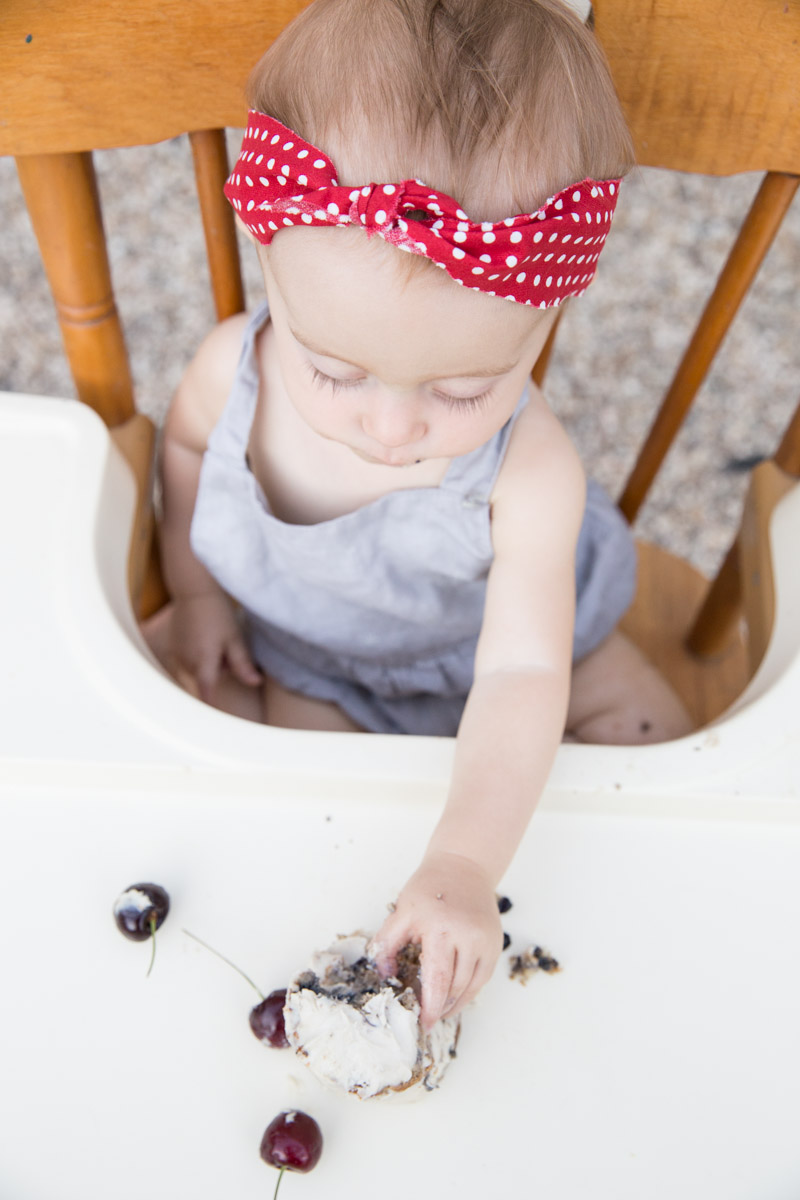 Cherry Baby Birthday Cake that's gluten free and sugar free