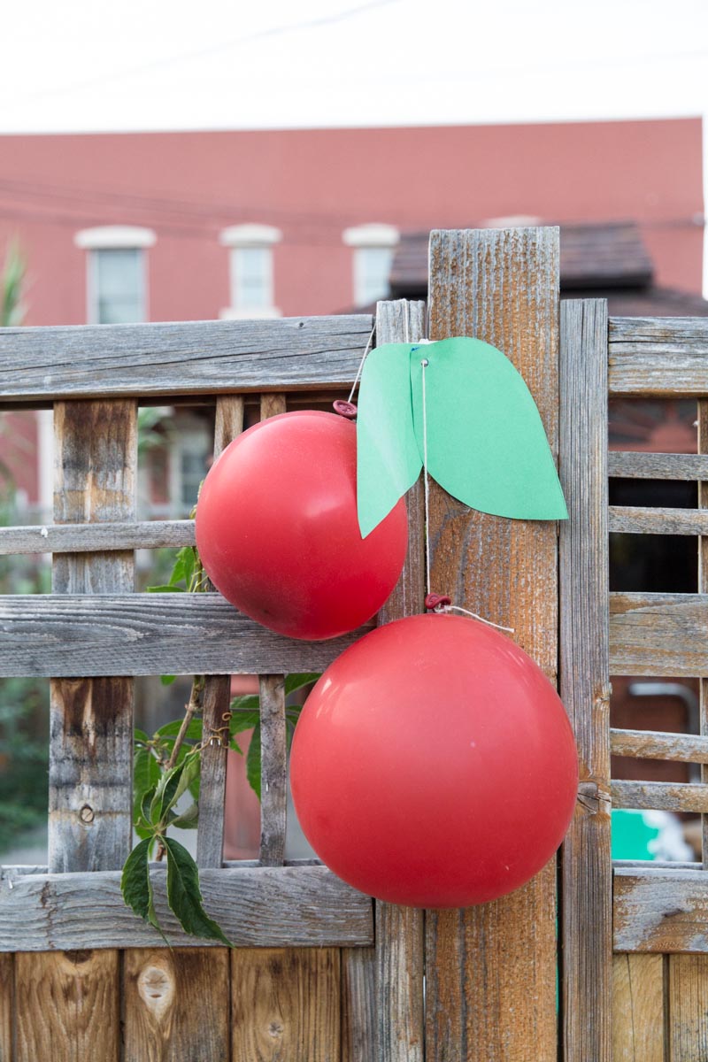 Here are simple balloon decorations for a cherry themed birthday party.