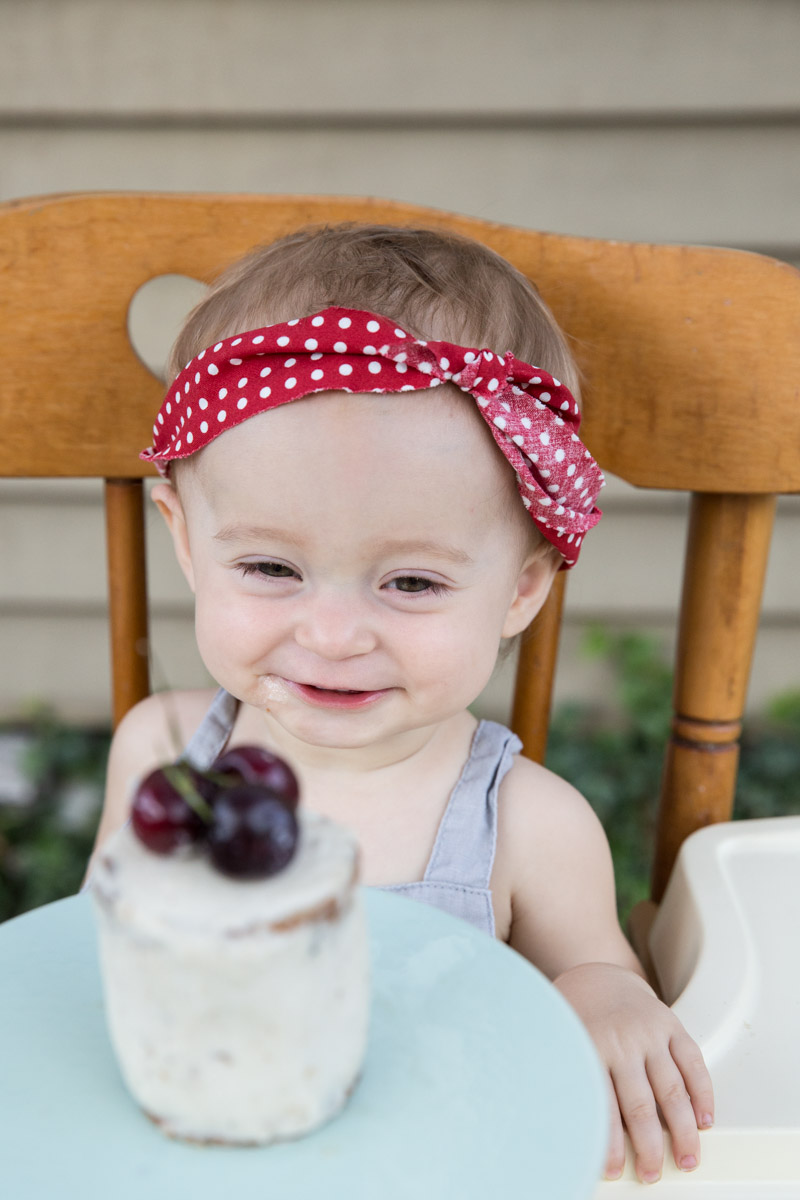 Our baby loved this first birthday cake! It's a cherry cake that is gluten free and sugar free.