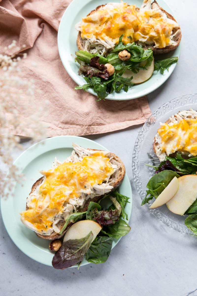 Serve these Herbed Chicken Salad Melts alongside a simple salad for a perfect easy dinner recipe.