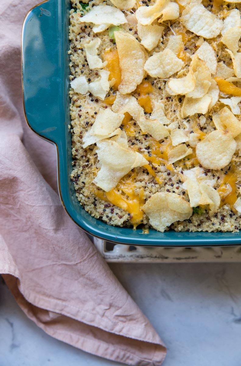 You really can't go wrong here - Cheesy Chicken and Broccoli Casserole with Quinoa. 