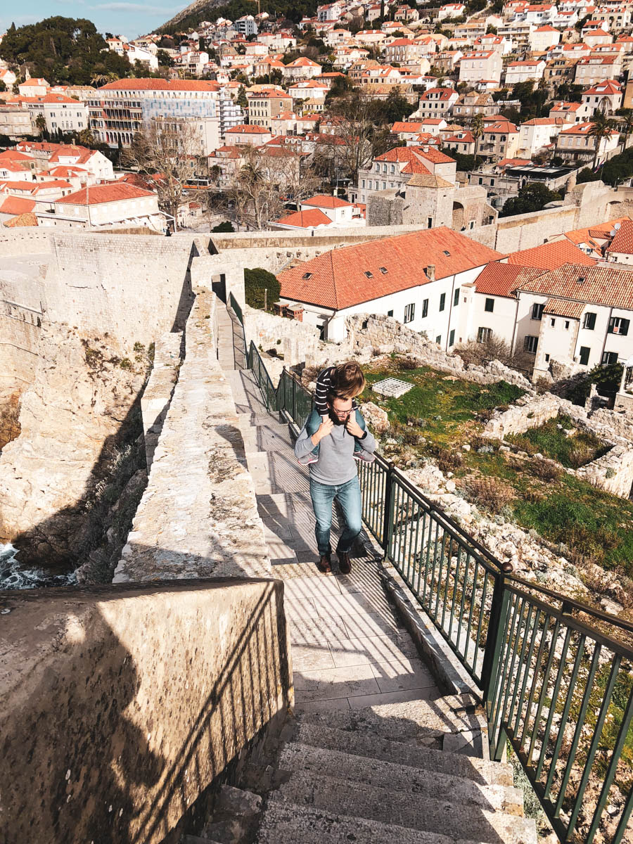 walking the city walls in Dubrovnik is a great kid-friendly activity