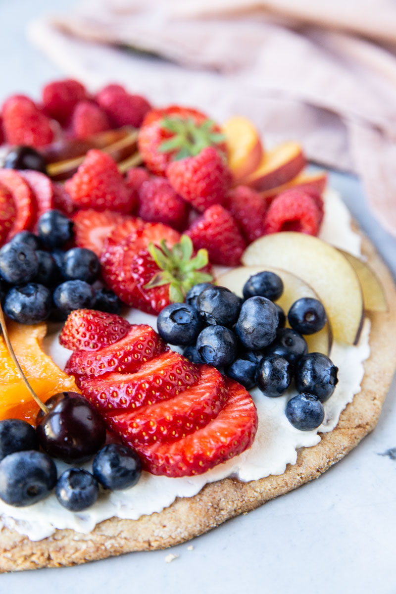 My family loves this recipe for gluten free fruit pizza. You would never know its almond flour instead of regular flour. 