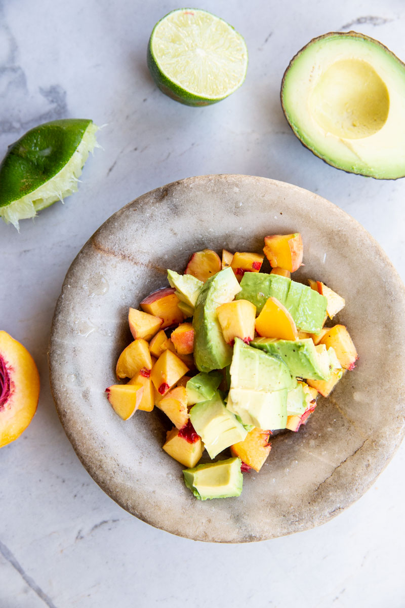 My whole family loves this peach and avocado salsa recipe! 